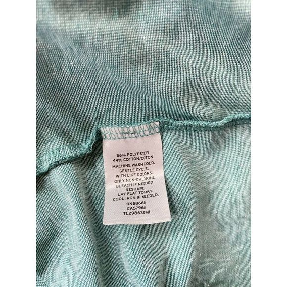 Leith T-shirt Dress Womens XS Green Space Dye Sleeveless Ruched Side - Picture 6 of 6